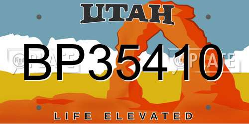 BP35410 Utah License Plate