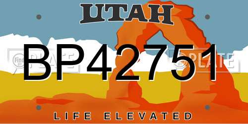 BP42751 Utah License Plate
