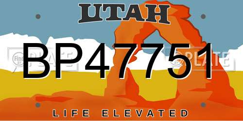 BP47751 Utah License Plate