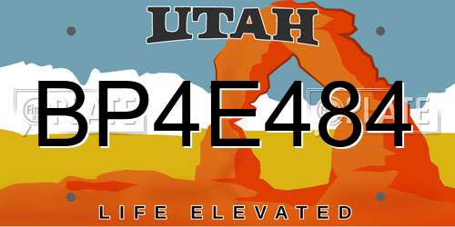 BP4E484 Utah License Plate