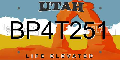 BP4T251 Utah License Plate