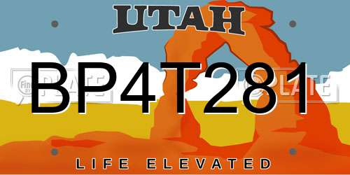 BP4T281 Utah License Plate