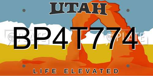 BP4T774 Utah License Plate