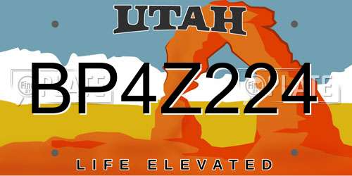 BP4Z224 Utah License Plate
