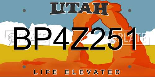 BP4Z251 Utah License Plate