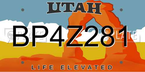 BP4Z281 Utah License Plate