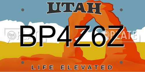 BP4Z6Z Utah License Plate
