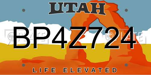 BP4Z724 Utah License Plate