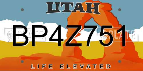 BP4Z751 Utah License Plate