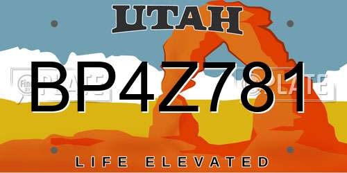 BP4Z781 Utah License Plate