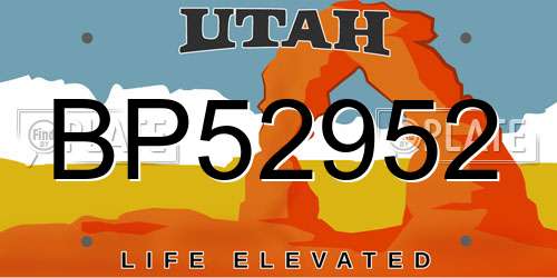 BP52952 Utah License Plate