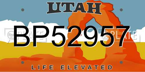 BP52957 Utah License Plate