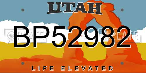 BP52982 Utah License Plate