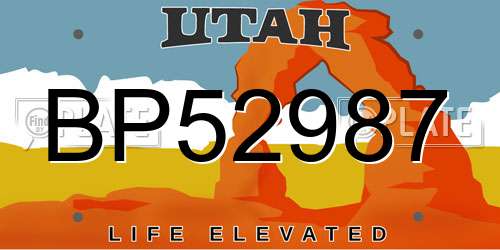 BP52987 Utah License Plate