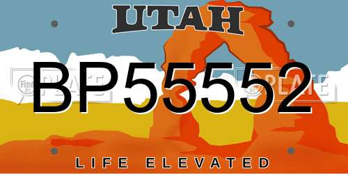 BP55552 Utah License Plate