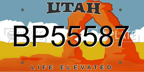 BP55587 Utah License Plate