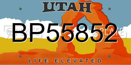 BP55852 Utah License Plate