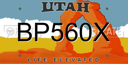 BP560X Utah License Plate