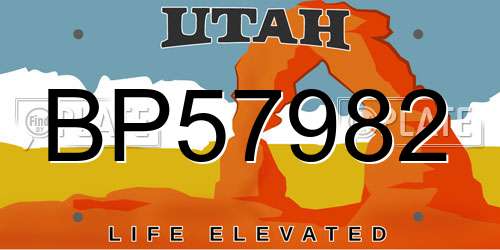 BP57982 Utah License Plate