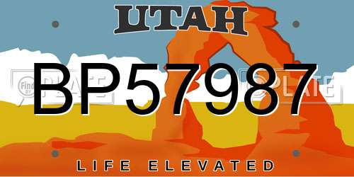 BP57987 Utah License Plate