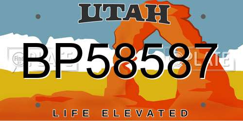 BP58587 Utah License Plate