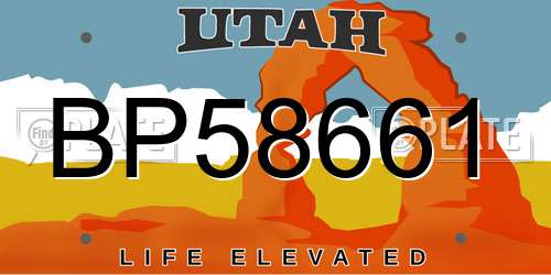 BP58661 Utah License Plate