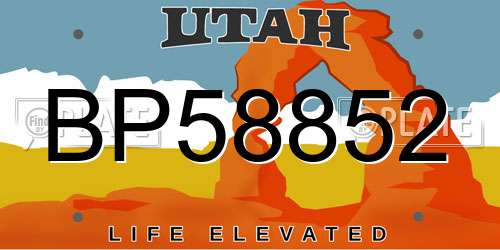 BP58852 Utah License Plate
