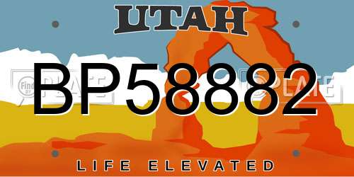 BP58882 Utah License Plate