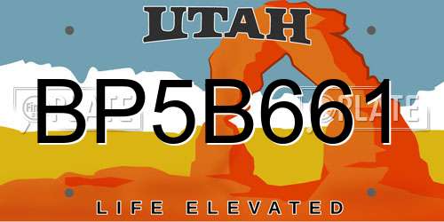 BP5B661 Utah License Plate