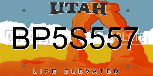 BP5S557 Utah License Plate