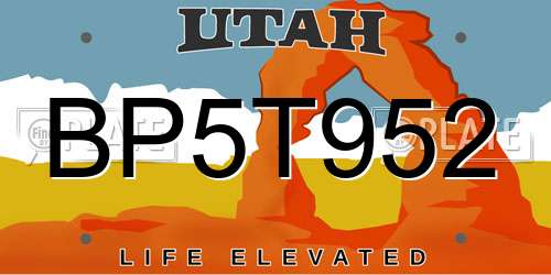 BP5T952 Utah License Plate