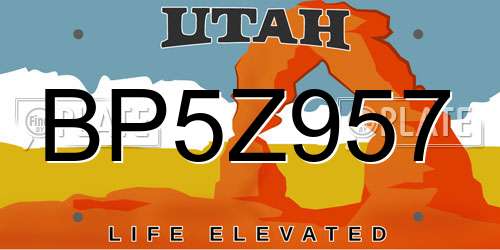 BP5Z957 Utah License Plate