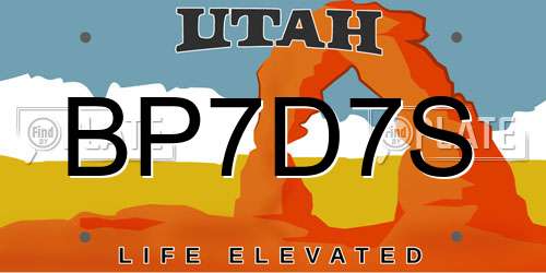 BP7D7S Utah License Plate