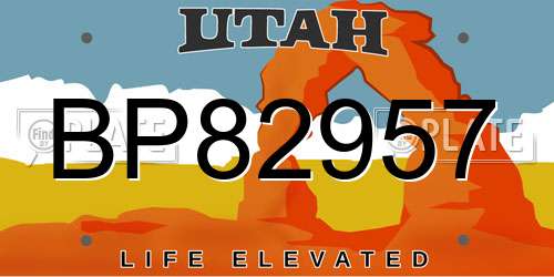 BP82957 Utah License Plate