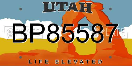 BP85587 Utah License Plate