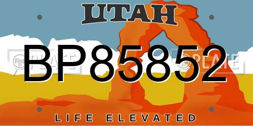 BP85852 Utah License Plate