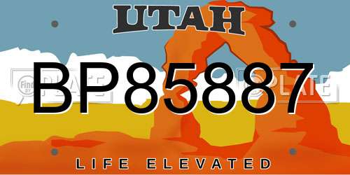 BP85887 Utah License Plate
