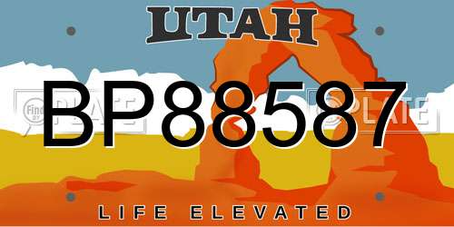 BP88587 Utah License Plate