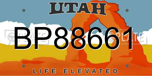 BP88661 Utah License Plate