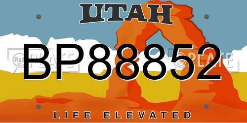 BP88852 Utah License Plate
