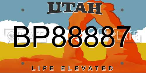 BP88887 Utah License Plate