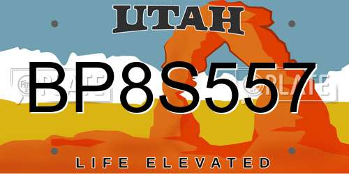 BP8S557 Utah License Plate