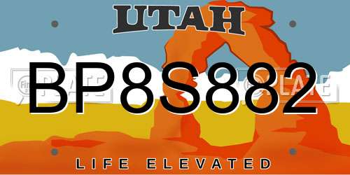 BP8S882 Utah License Plate