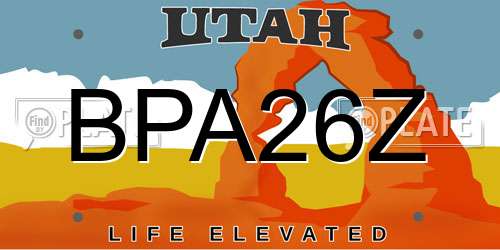 BPA26Z Utah License Plate