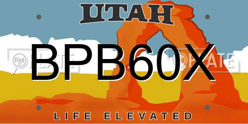 BPB60X Utah License Plate