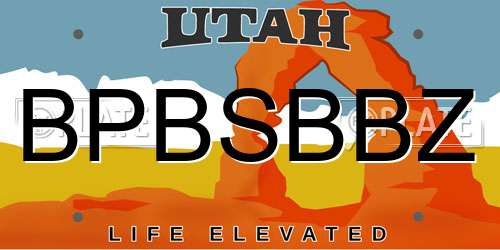 BPBSBBZ Utah License Plate