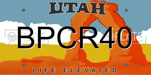 BPCR40 Utah License Plate