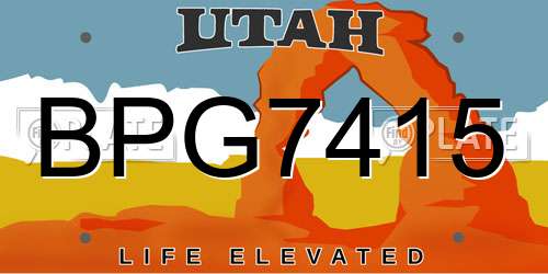 BPG7415 Utah License Plate
