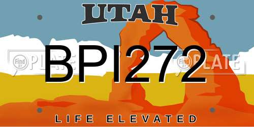 BPI272 Utah License Plate