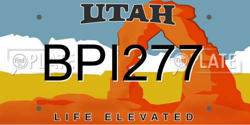 BPI277 Utah License Plate